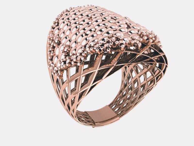 Beads Balls Wire Mesh Plain gold ring