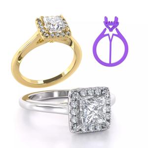 Princess Cut Halo Engagement Ring
