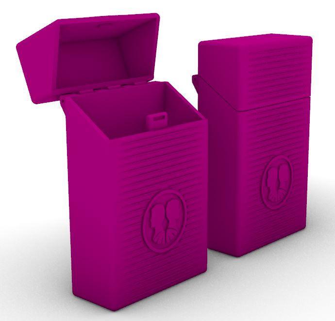 Gemini logo, lidded box for slim size cigarette packs