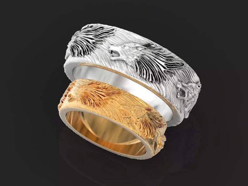 couple wedding rings wolves 1202