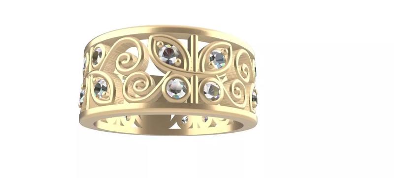 Celtic Butterfly gem Ring