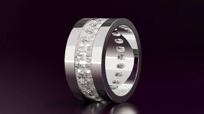 Channel Set Cushion Eternity Ring N03 288CT EU54