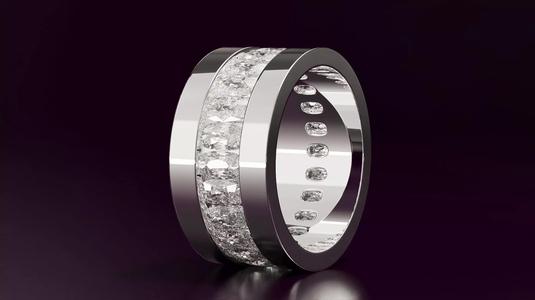Channel Set Cushion Eternity Ring N03 288CT EU54