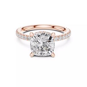 Cushion Diamond with Round Cut Double Halo Pave Ring Files Video