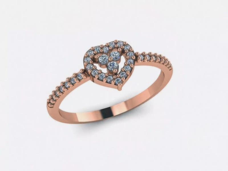 Delicate Heart Diamond Ring