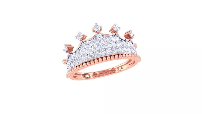 Crown High Jewelry Diamond Cocktail Ring 3dm stl obj mtl glb