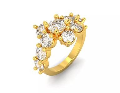 D-0666 diamond cluster ring gold