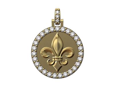 Lys flower diamond pendant with bail 3D print model