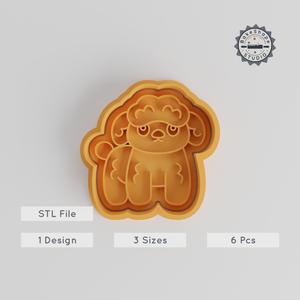 Poodle Shape Cutter & Stamp Set, Cookie & Fondant Tool, Small Medium Large Sizes, Dog Lover Gift