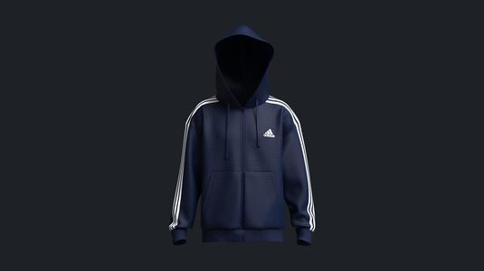 Adidas Essentials Fleece 3-Stripe Full Zip Hoodie  | Marvelous / Clo3d / obj / fbx