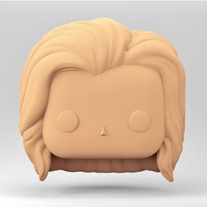 A female head in a POP style. Medium wavy hair. WH_3-14