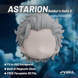 Astarion Baldur's Gate 3 Inspired Nendoroid Hair – Custom 3D Model for Resin Printing