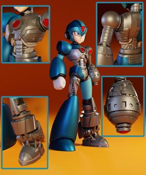 Megaman X - regular X with mechanical parts exposed
