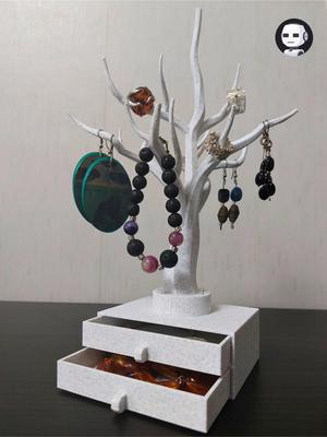 Jewelry Tree Stand - Elegant Organizer with Drawers