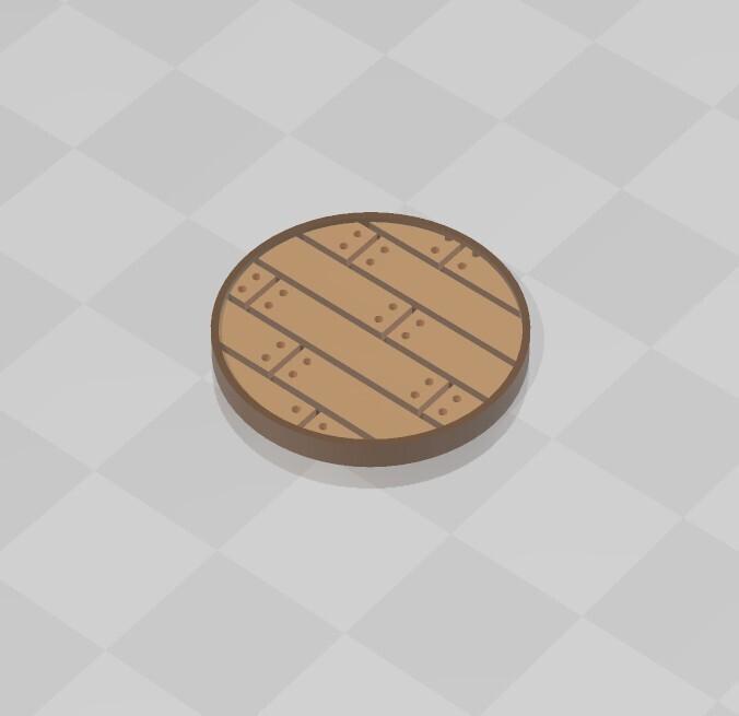 20mm Wooden Planked miniature base / Wood floor wargaming model base