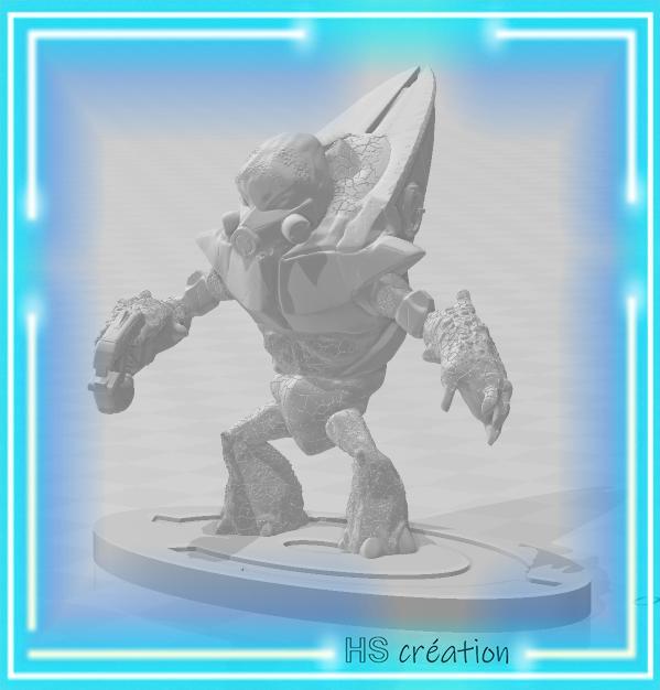 Halo 2 anniversary : Grognar mineur sur socle version 01 (Grunt) scale 1/33