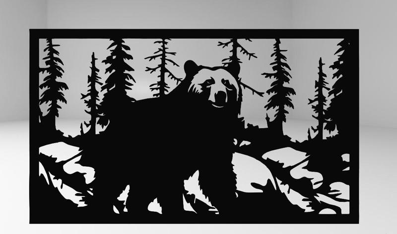 Forest Bear: Majestic Line Art Illustration