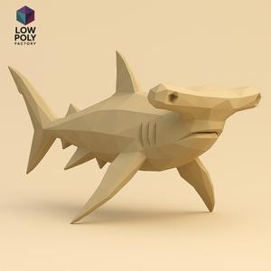 Hammerhead Shark - Imposing marine predator with a unique Low Poly style shape.