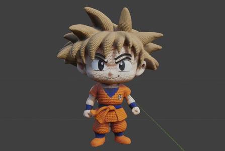Knitted Goku Figurine