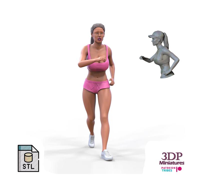 Woman Running with Athletic Outfits