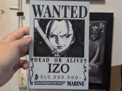 Izo Wanted Poster One Piece Hueforge 3 Colores
