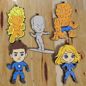 PACK 5 KEYCHAINS / KEYCHAIN / MAGNETS THE FANTASTIC 4 (STL AND 3MF)