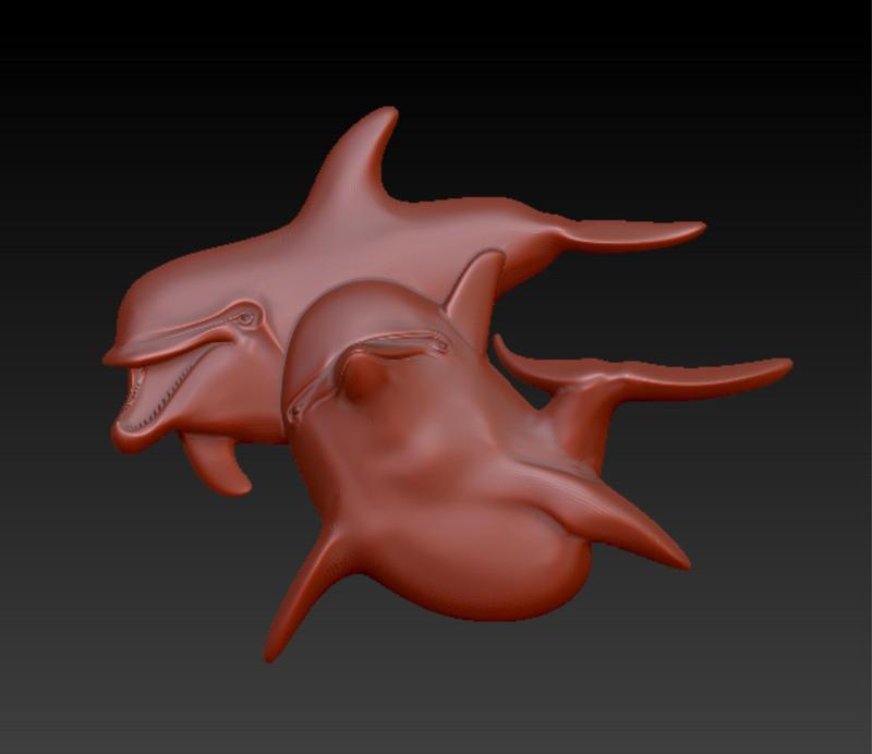 Bas-relief dolphins