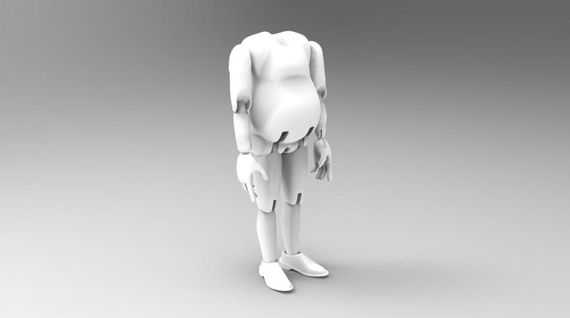 3D Model of fat man's body for 3D print