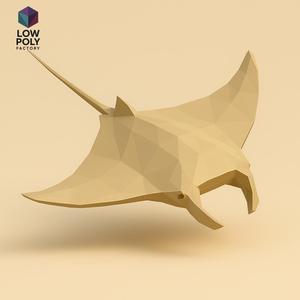 Manta Raya - Stylish giant of the oceans Low Poly style