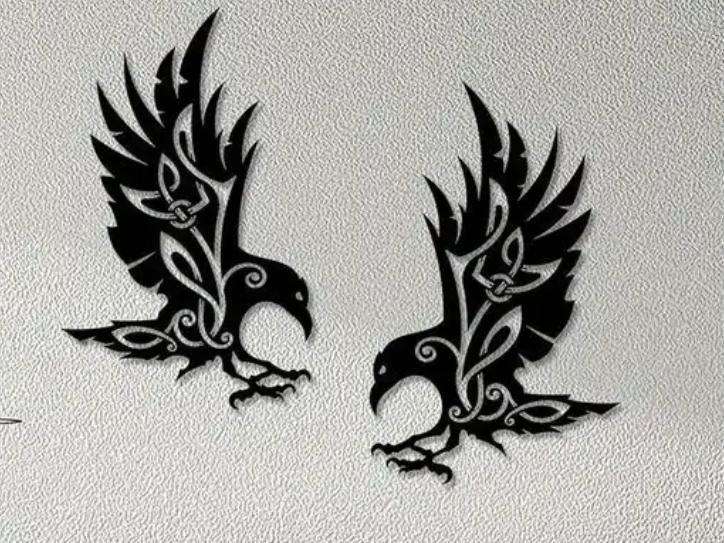 Viking Crow 2D wall art 