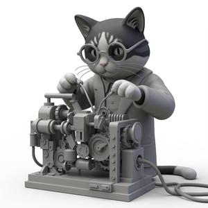 Gatito ingeniero mecánico - Mechanical engineer cat