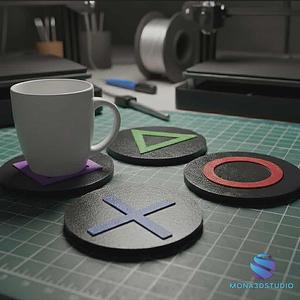 PlayStation Symbols Coasters - 3D Printable STL Model