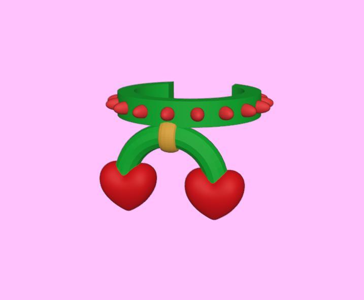 Necklace 5 - cherry heart pendant for LPS Petshop Littlest pet shop