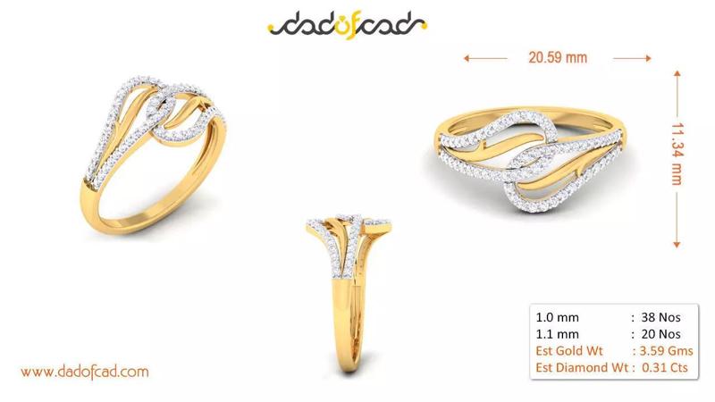 Ocean Wave Diamond Ring