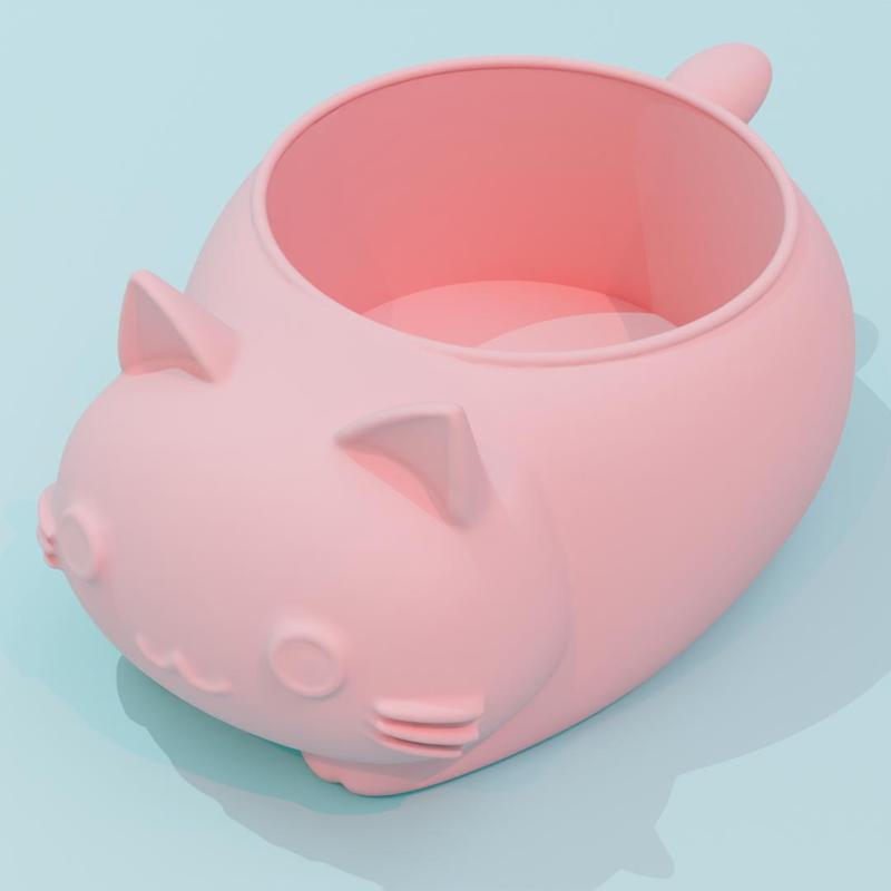 Puffy Cat Planter - Kawaii Vase for Small Plants