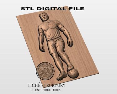 Football Player – Sports Bas Relief – 3D STL Model