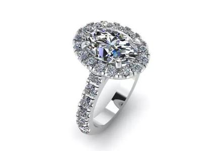 Oval  halo ring