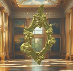 Rococo miniature mirror frame Doll's house Diorama
