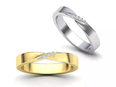 Mobius Wedding Ring with Stones  3dmodel