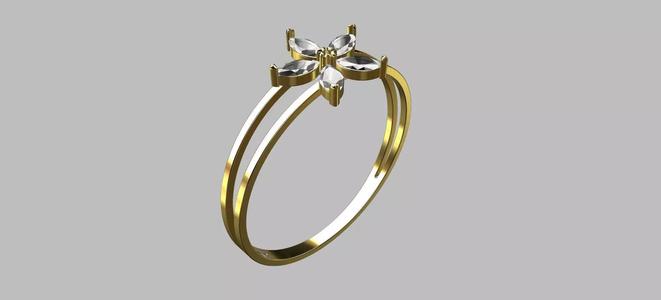 Navetes Star Ring