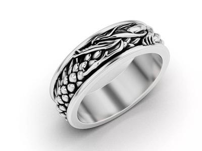 Ouroboros dragon band ring
