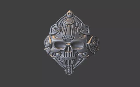 ornate silver human skull ring