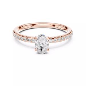 Oval and Round Diamond Pave Engagement Ring 3DM STL Video