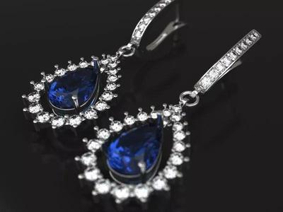 Blue drop earrings