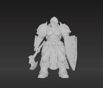 Broad-Shouldered Lord Commander - Ceramite Armor, Gold Filigree, Battle-Damaged Wargaming Figure