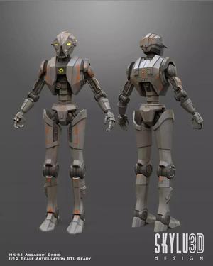 HK-51 Assassin Droid One12 Scale Articulation STL Files 3D print model