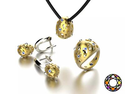 Easter eggs collection set 6 with gems 0140