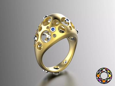 Easter eggs collection ring set 2-3 with gems 0140