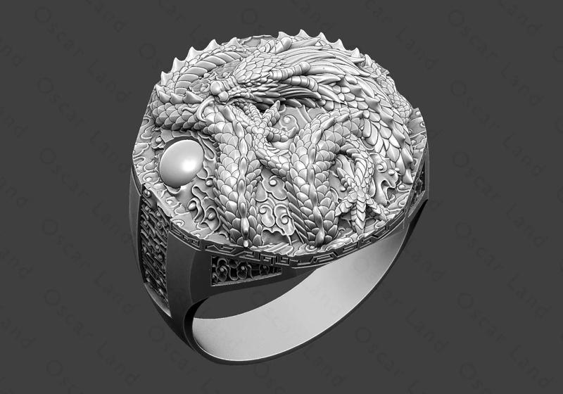 Dragon ring or serpent monster Draconian Beast demon wyvern