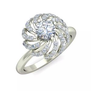 Elegant Oval Diamond Flower Inspired Ring